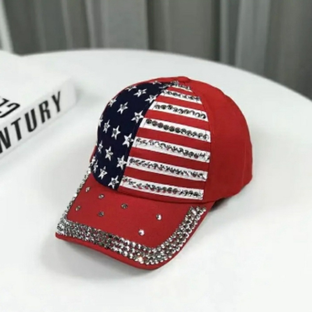 Flag Studded Baseball Cap. NEW!